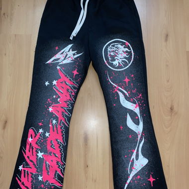 Black Graphic Sweatpants