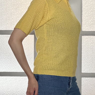 Polo en maille jaune