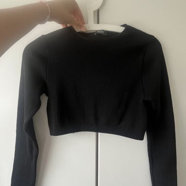 Longsleeve noir côtelé