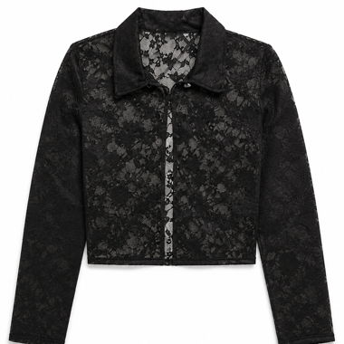 Blouse vintage en dentelle noire