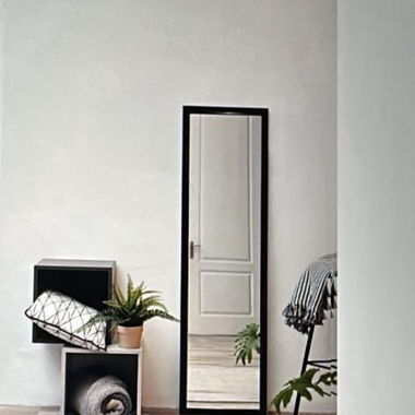 Black standing mirror