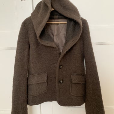 Brown Wool Hooded Jacket