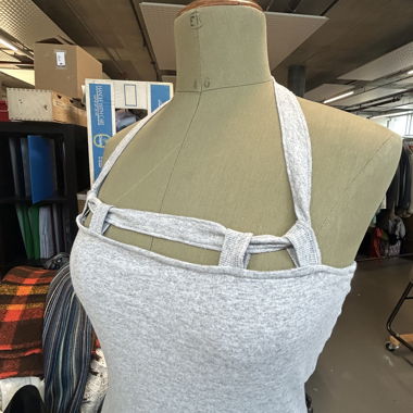 Handmade Grey Halter Neck Top