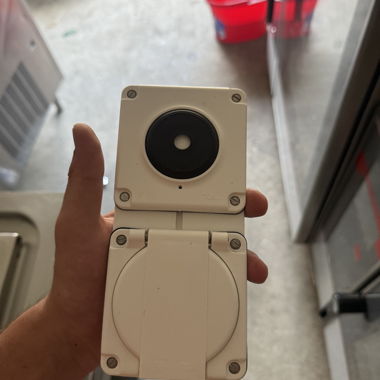 White wall outlet box