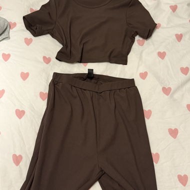 Ensemble deux pièces marron Shein