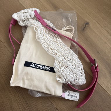 Jacquemus Netz Shopper Pink/Weiss