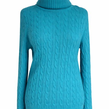 Dolcevita in maglia turchese