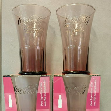 2007 McDonald's Coca Cola Glas Form  1904 4x Pink