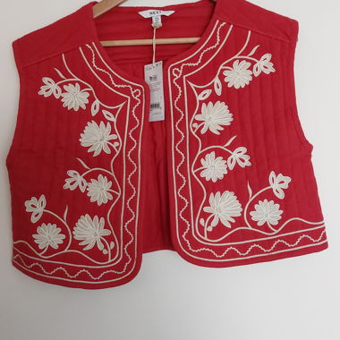 Red Embroidered Vest