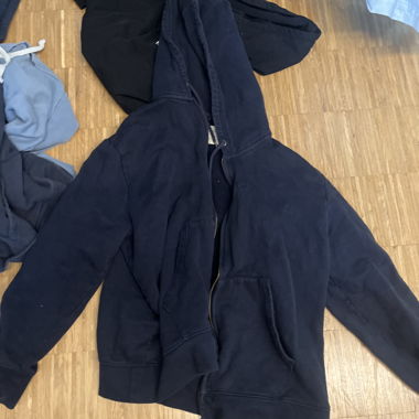 Navy-Reissverschluss-Hoodie