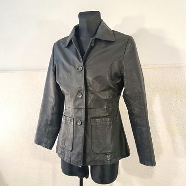 schwarzer vintage Lederblazer