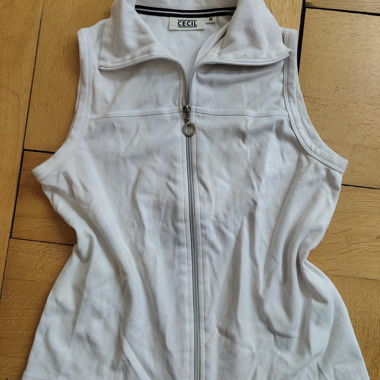 CECIL white zip vest