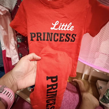 Little Princess Red Kids T-Shirt & Leggings 80cm