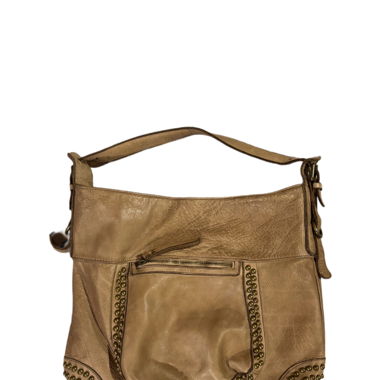 beige studded bag 