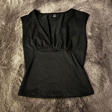 Black V-Neck Top