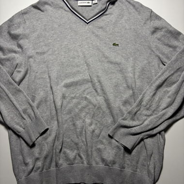 Lacoste grey V-neck sweater XXL