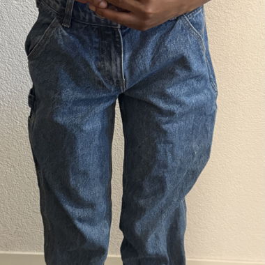 Jeans cargo en denim bleu