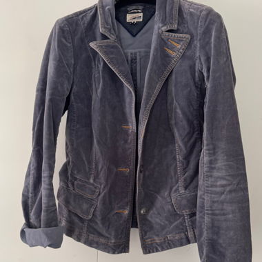 Blazer in velluto grigio-blu Tommy Hilfiger taglia XS