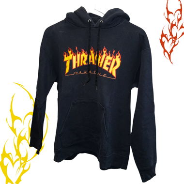 thrasher flame hoodie
