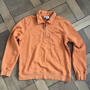 YMC orange quarter-zip sweatshirt S