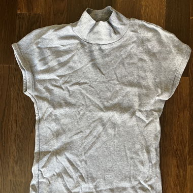 ZARA Grey Ribbed Turtleneck Top