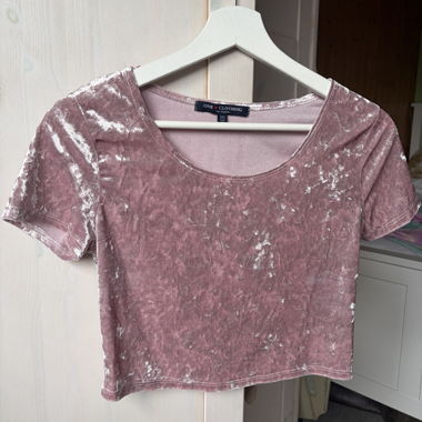 Pinkes Velvet-Crop-Top - One Clothing Los Angeles