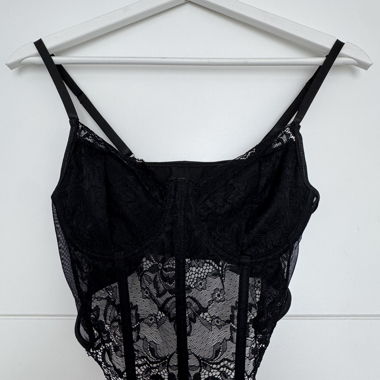 Black Lace Bodysuit Top