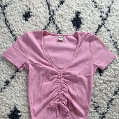 Crop top pink cute riffle