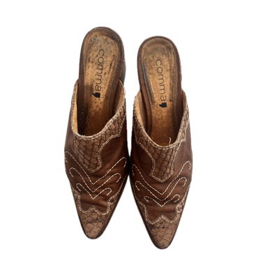 Brown leather heels