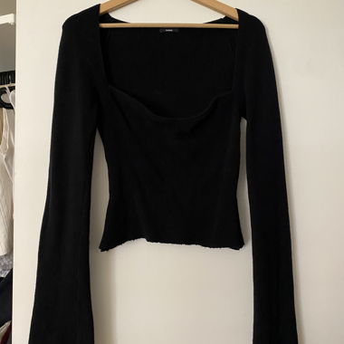 Black long-sleeve top