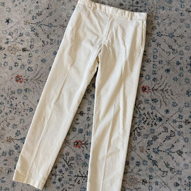 Pantaloni H&M in velluto bianco crema 