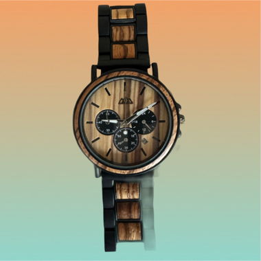 Orologio in legno e acciaio