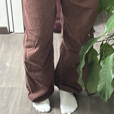 Brown parachute pants