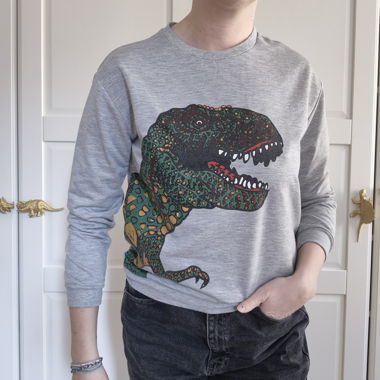 Grey Dino Pullover