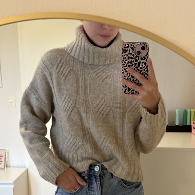 Pull en mailles beige