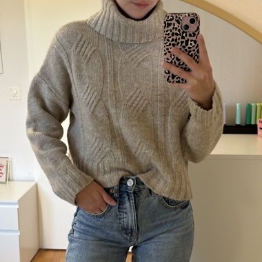 Pull en mailles beige