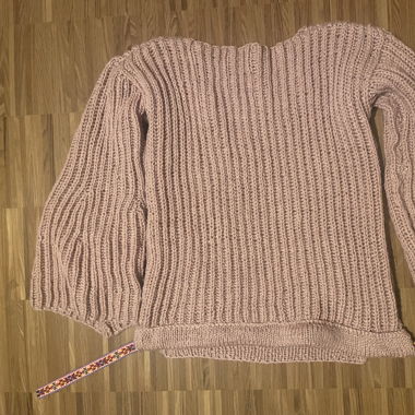 pink sweater jumper 100% wool wolle knit homemade 