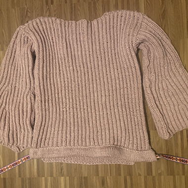 pink sweater jumper 100% wool wolle knit homemade 