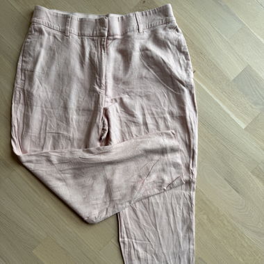 Pantalone in lino rosa tenue