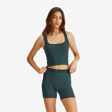 Boxer côtelé Skims en vert foncé