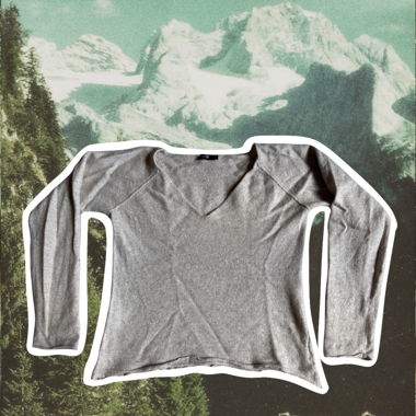 Pull fin beige cachemire col en V 