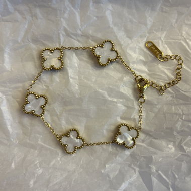 Bracelet Trèfle en Nacre - Plaqué Or 18k
