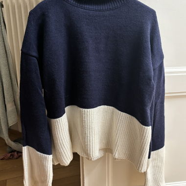 Maglione collo alto bicolore