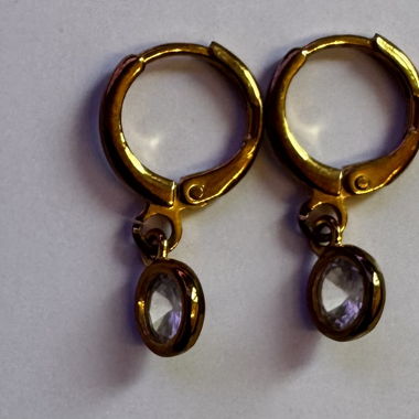 Lot de 2 paires boucles d'oreilles créoles dorées