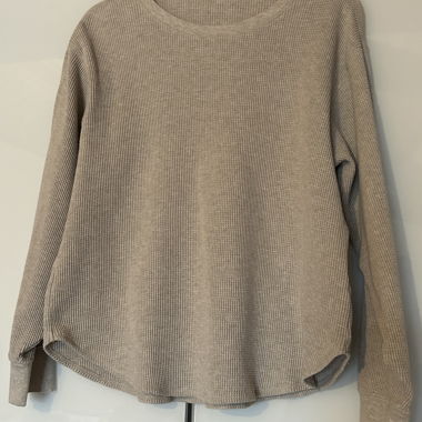Uniqlo beiger Waffelstrick-Sweater Gr. L