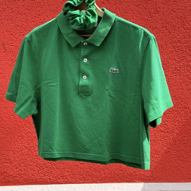 Polo Lacoste verde incl. scrunchie!!