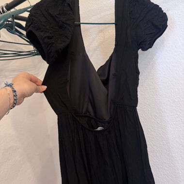 Black dress with puff sleeves