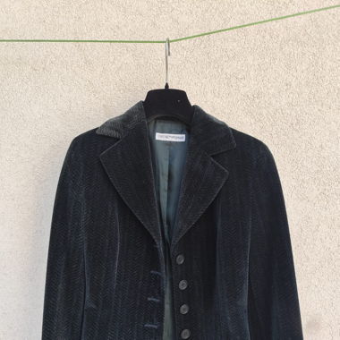 Schwarzer samt Blazer Armani