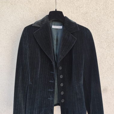 Schwarzer samt Blazer Armani