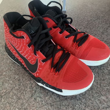 NikeID Kyrie red and black sneakers